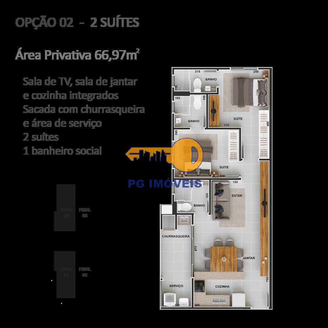 Apartamento à venda com 2 quartos, 67m² - Foto 7